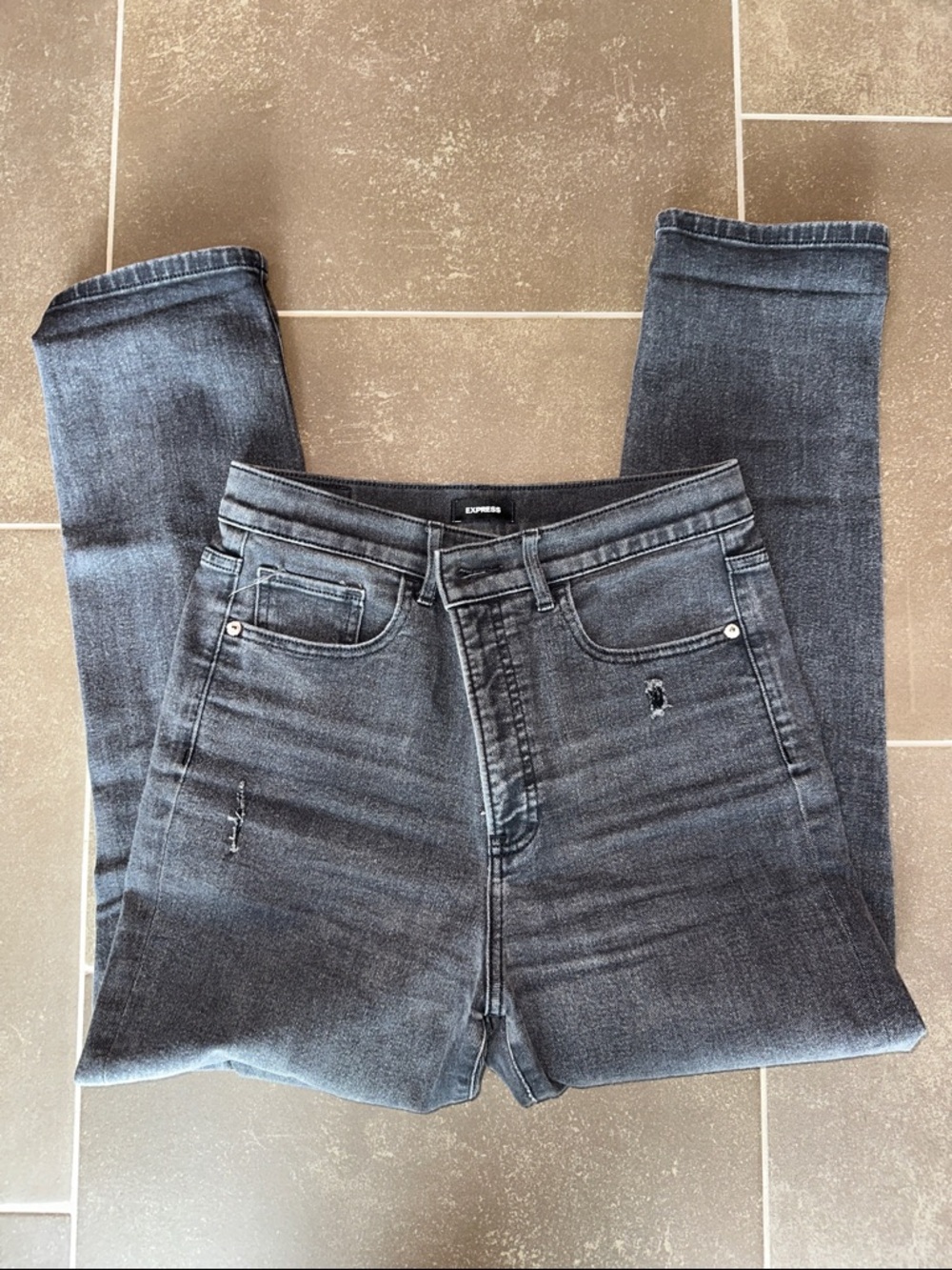 Express Womens Washed Black Jeans
